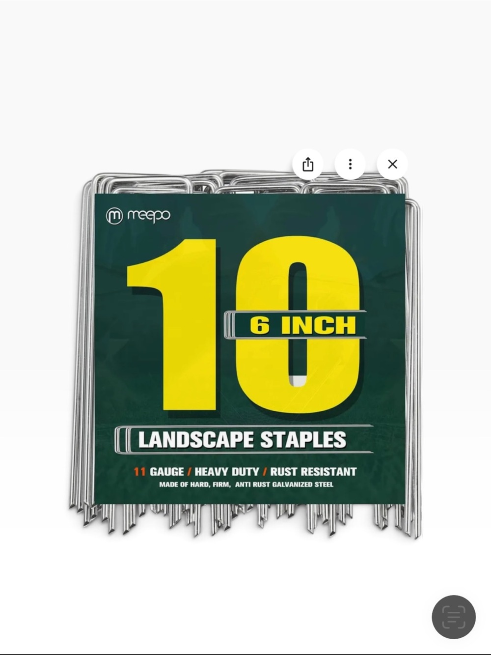 New- Meepo 6" Landscape Staples - Yellow & Dark Green Packaging